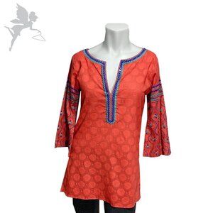 SULU Cotton Contrast Trim Tunic